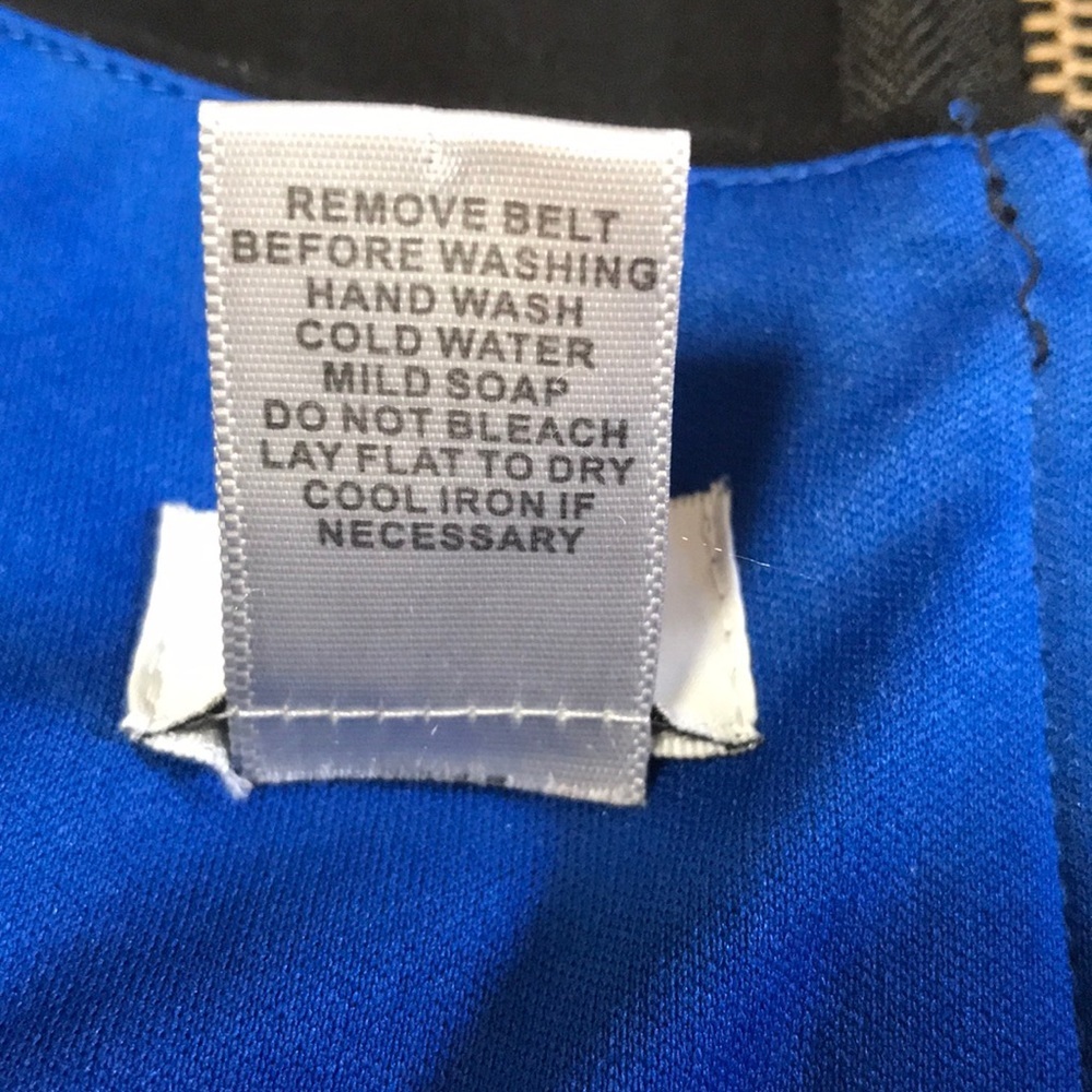 Cache Blue And Black Color Block Zip Back Dress - image 5